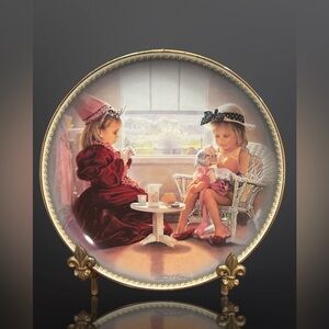 BRADFORD EXCHANGE Remember When Porcelain Plate Tea Party, by Greg Olsen #B 504